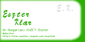 eszter klar business card